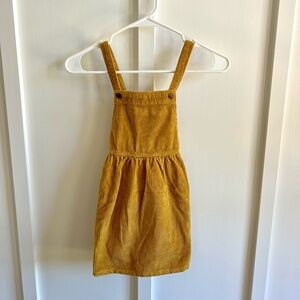 Toddler Girl Zara Mustard Corduroy Overall Dress | Size 4-5 Years